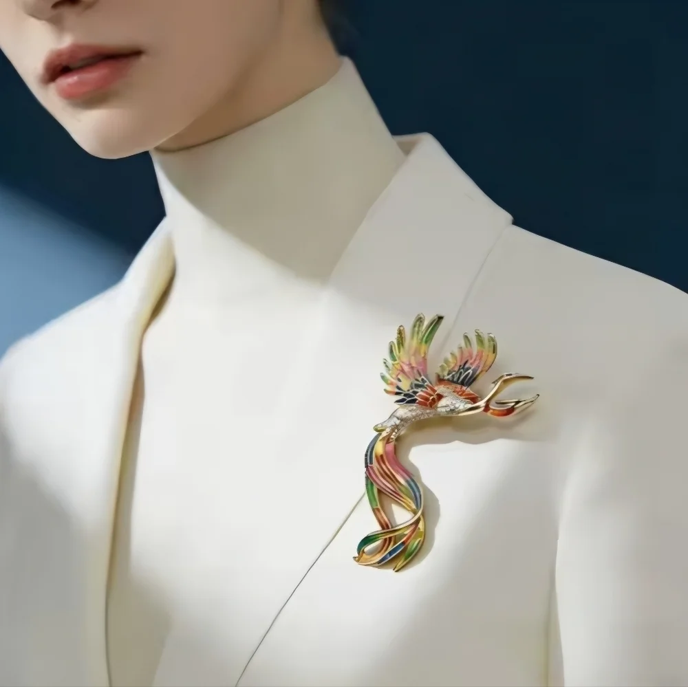 Anthropologie Rainbow Phoenix Statement Brooch | NWOT
